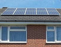 Solar panels installed on a domestic roof