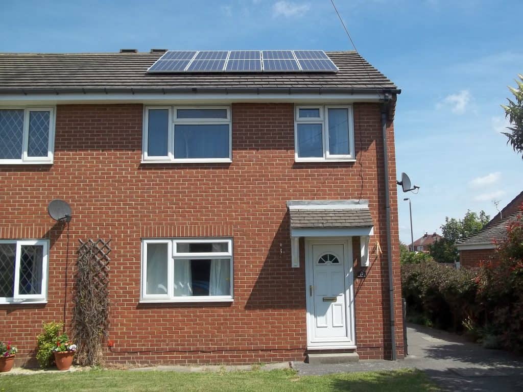 The completed installation of Solar PV panels