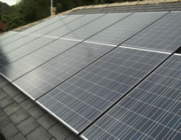 Solar panels on roof